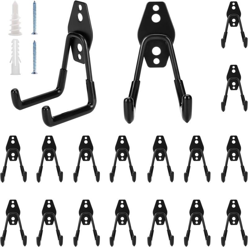 Suprom 18 Pack Garage Hooks Heavy Duty - Supports 100 lbs, Utility Steel Garage Hanger & Organizer for Organizing Garden Lawn Tools, Ladders, Garden Hose, Digging Shovel, Bikes, Ropes - Image 1